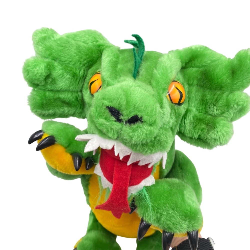 Vintage 90s‎ Drachen Fire Dragon Green Busch Gardens Standing 20"  Plush Prize